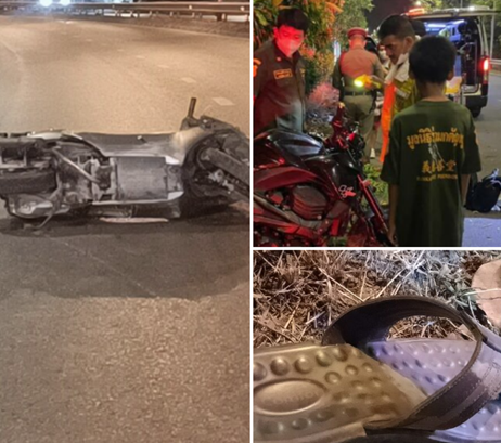 กลับไม่ถึงบ้าน… พนักงานสาวร้านอาหารดัง ขี่จยย.แหกโค้ง เสียชีวิตสลด