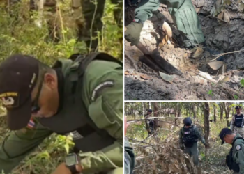 ชุด EOD เร่งตรวจสอบกระสุนปืนใหญ่กัมพูชาตกค้าง ในพื้นที่หมู่บ้านสีแดง ก่อนให้ประชาชนอพยพกลับเข้าบ้าน