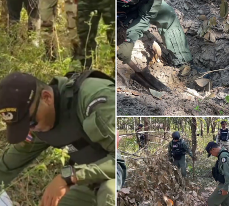 ชุด EOD เร่งตรวจสอบกระสุนปืนใหญ่กัมพูชาตกค้าง ในพื้นที่หมู่บ้านสีแดง ก่อนให้ประชาชนอพยพกลับเข้าบ้าน