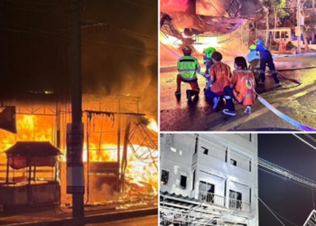 ระทึกกลางดึก! ไฟไหม้ร้านขายที่นอน–เฟอร์นิเจอร์ ชายหญิงตัดสินใจกระโดดจากชั้น 2 หนีตายหวุดหวิด