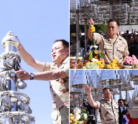 แห่ส่องเลข! อนุทิน ชาญวีรกูล ปิดทองฐานฉัตร ตรงเบอร์ปาร์ตี้ลิสต์ พรรคภูมิใจไทย ฮือฮาคอหวย-คอการเมือง