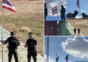 ของขวัญปีใหม่สุดอุ่นใจ! ทหารติดตั้งตู้คอนเทนเนอร์ ปักธงชาติไทย กั้นเขตแดน บ้านหนองจาน สร้างขวัญกำลังใจให้พี่น้องชาวไทย