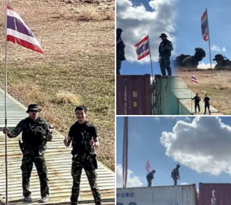 ของขวัญปีใหม่สุดอุ่นใจ! ทหารติดตั้งตู้คอนเทนเนอร์ ปักธงชาติไทย กั้นเขตแดน บ้านหนองจาน สร้างขวัญกำลังใจให้พี่น้องชาวไทย