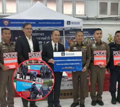 ฮีโร่กลางถนน! ทีมตำรวจช่าง ตำรวจจราจรโครงการพระราชดำริ ช่วยหยุดรถเมล์เบรกไม่อยู่ พาเข้าจอดข้างทางได้อย่างปลอดภัย