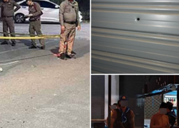 คนร้ายซุ่มยิง เจ้าหน้าที่ อส. ขณะยืนซื้อน้ำชา หน้า ยะรัง โชคดีก้มลงเก็บของ รอดคมกระสุนหวุดหวิด