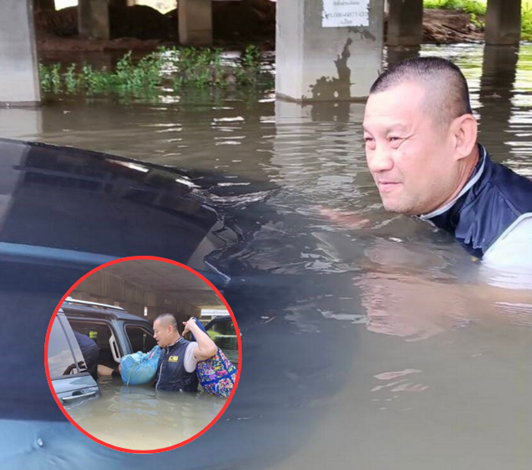 เปิดใจตร.ทางหลวงฮีโร่ ช่วย 5 ชีวิต รอดพ้นน้ำท่วมรถเกือบมิดคัน เผยคนต้องปลอดภัย ส่วนรถซ่อมได้